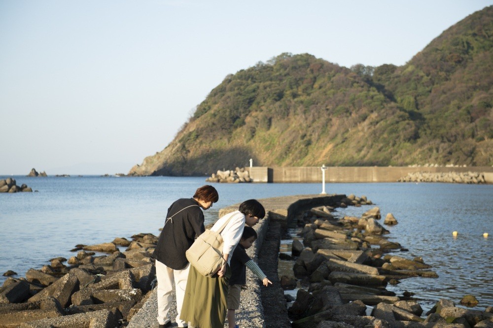 堤防にできた小さな潮だまりには小魚がキラキラと泳いでいました。