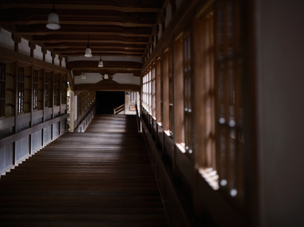 A covered corridor connecting the Seven Essential Halls of Eiheiji Temple