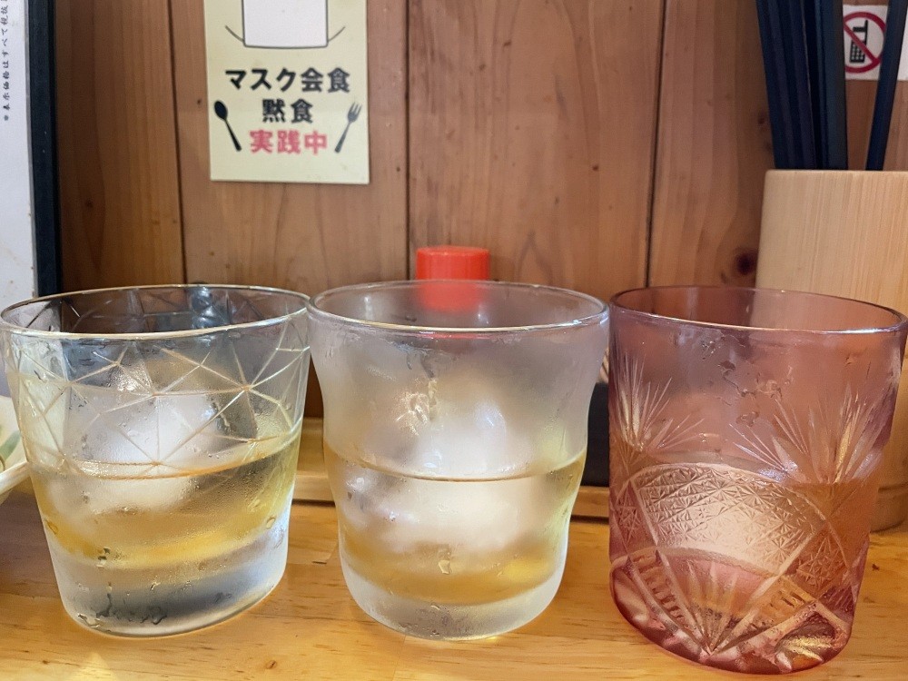 切子グラスでいただけます