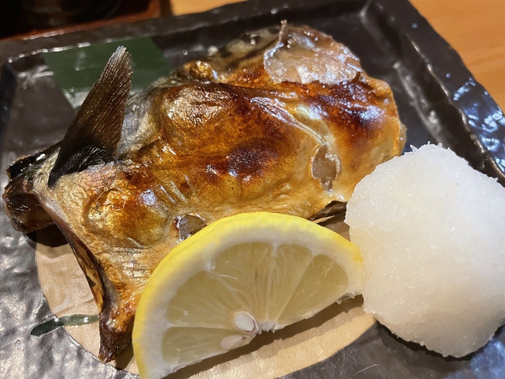 焼きたての鯖 火山灰干し