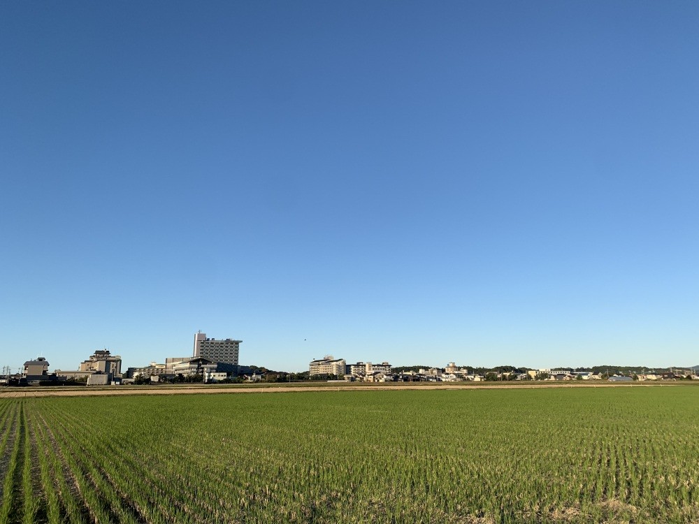 田園ビューの温泉地