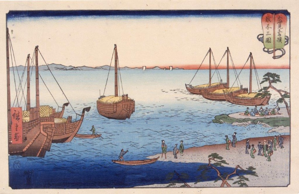 歌川広重（初代）「山海見立相撲　越前三国」福井県立美術館蔵