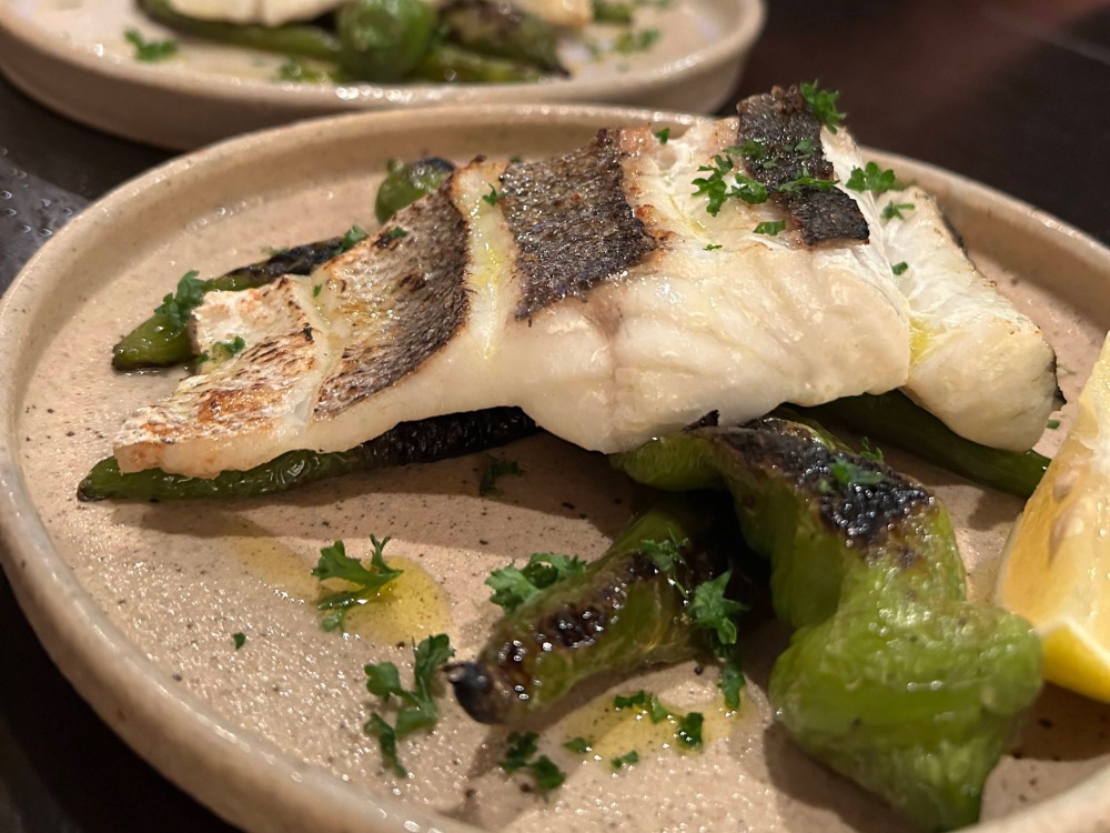 スズキと万願寺唐辛子