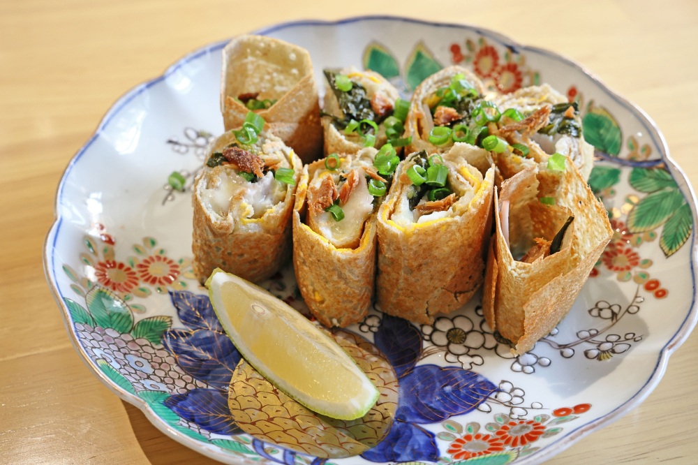 若狭町産の青ネギとへしこのガレット