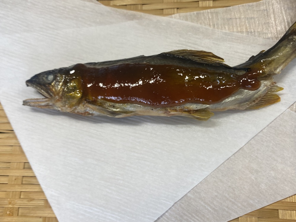 天然鮎の田楽。味噌も自家製